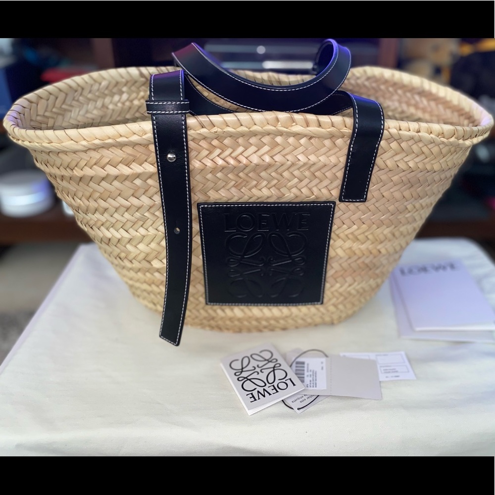 Loewe Basket Bag in black leather